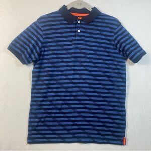Spunk Blue Striped Short Sleeve Polo Size Large